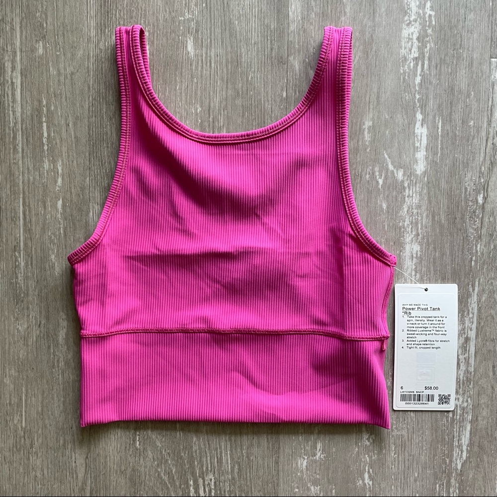 lululemon PowerPivot Tank in Sonic Pink